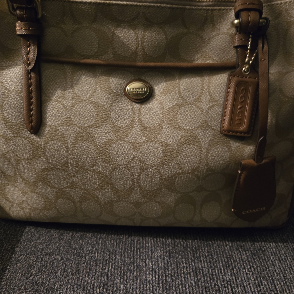 Coach Tan Signature Tote Bag